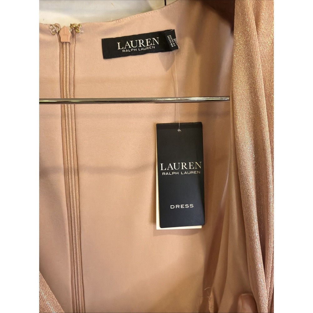 Polo RALPH LAUREN Womens Dress Buckle Sleeveless Full-Length Evening Faux Wrap - Picture 4 of 14